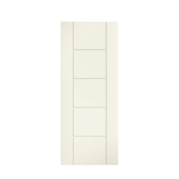 eightdoors 32 in. x 80 in. x 1-3/8 in. Contemporary U-Grooved Design (Portland) White Finished Core Flush Wood Interior Door Slab