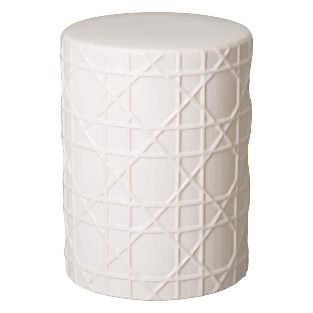 Cane 18 in. H White Round Ceramic Garden Stool price history on PriceWatchPro