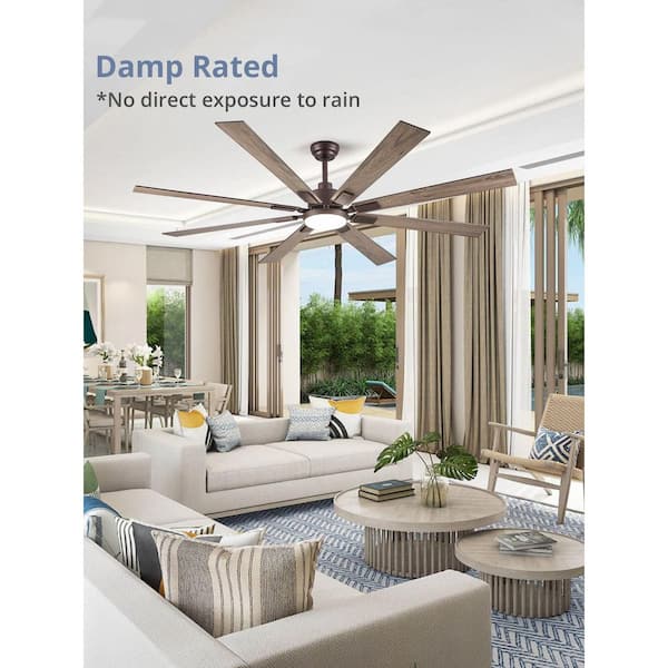 MOKSILED 72 in. Indoor/Outdoor Bronze DC Motor Ceiling Fan with