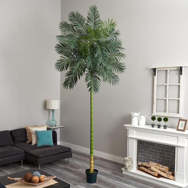 Nearly Natural 10 ft. Golden Cane Artificial Palm Tree