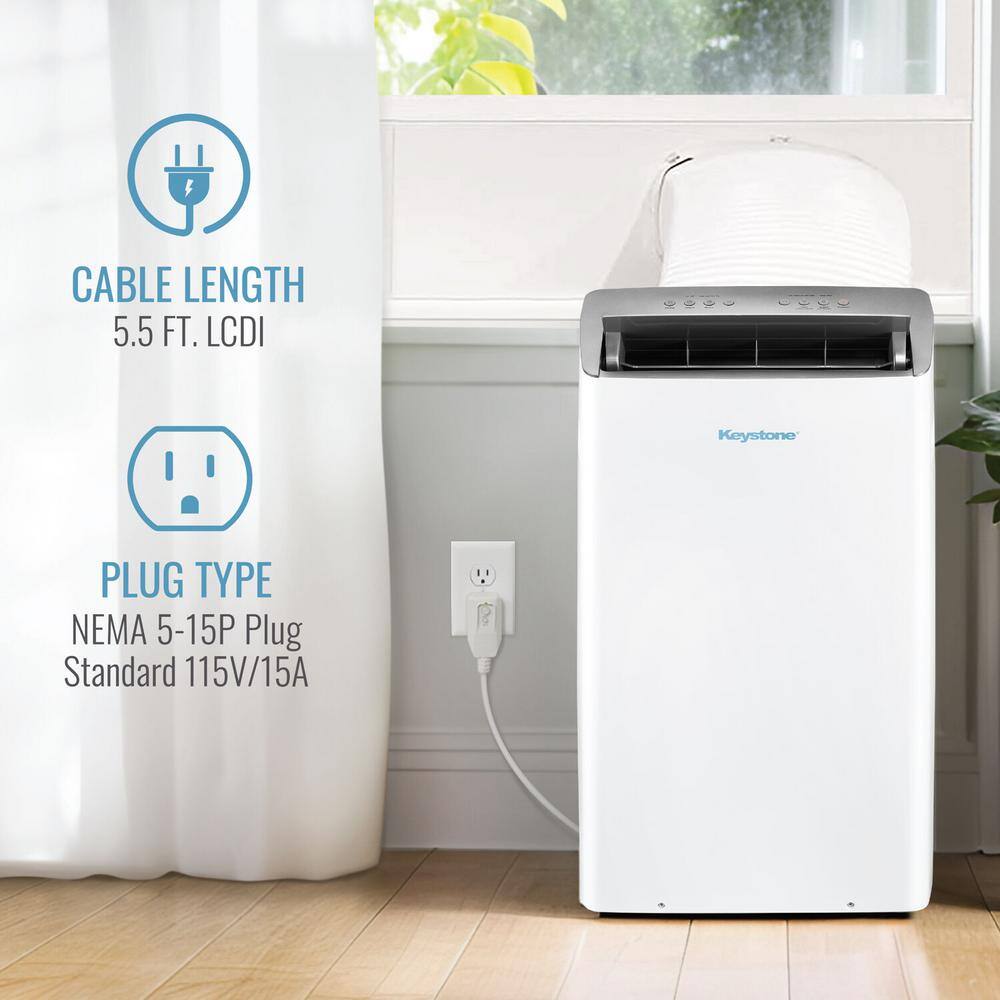 Keystone 14,000 BTU White Portable Air Conditioner with Heater and Remote