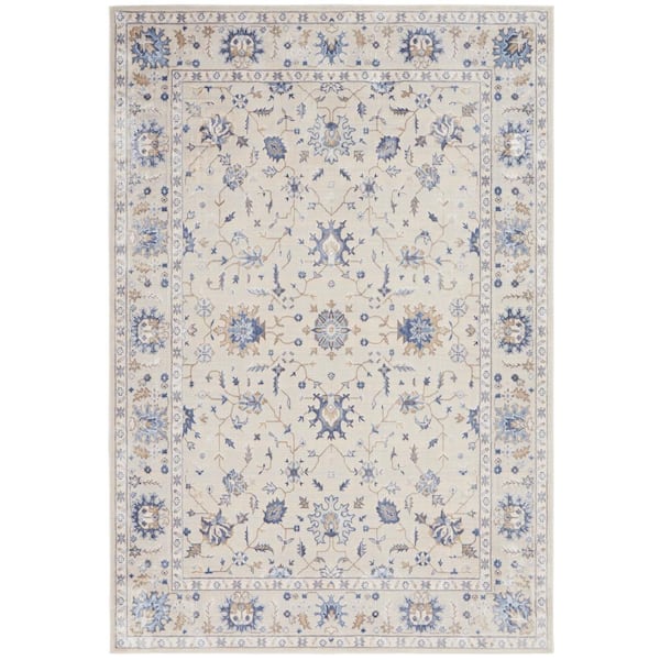 Nourison Silky Textures Ivory 4 ft. x 6 ft. Persian Traditional Area Rug