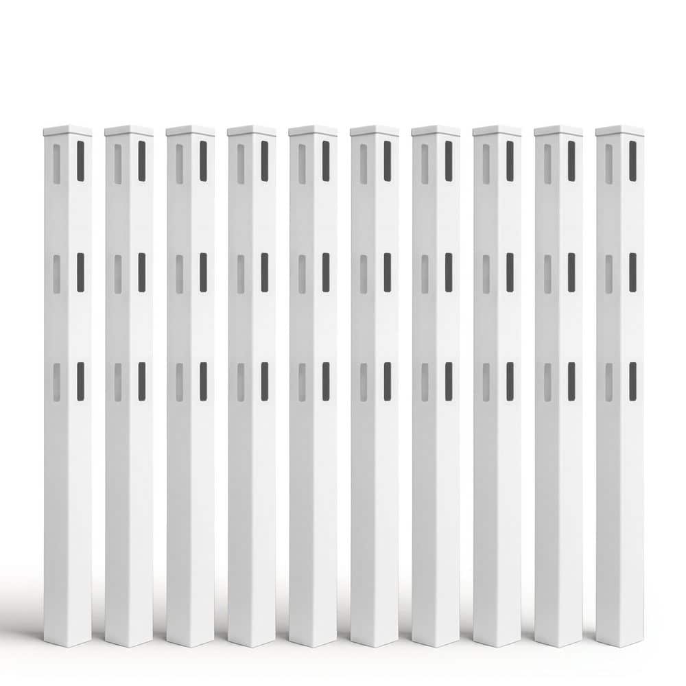 5 in. x 5 in. x 6 ft. White Vinyl Line Fence Post with Cap (10-Pack) price history on PriceWatchPro