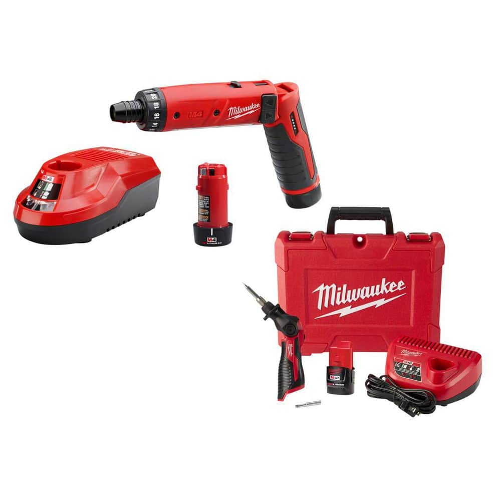M4 4V Lithium-Ion Cordless 1/4 in. Hex Screwdriver 2-Battery Kit, &Soldering Iron Kit price history on PriceWatchPro
