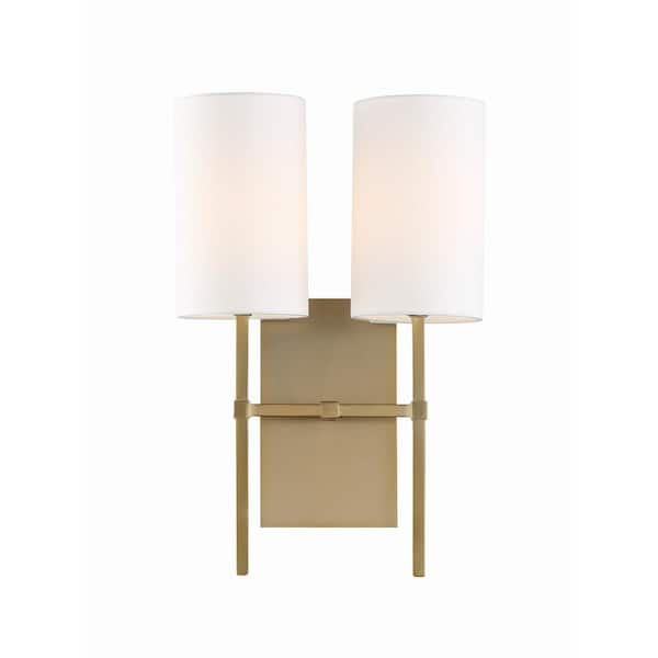 Veronica 2-Light Aged Brass Sconce