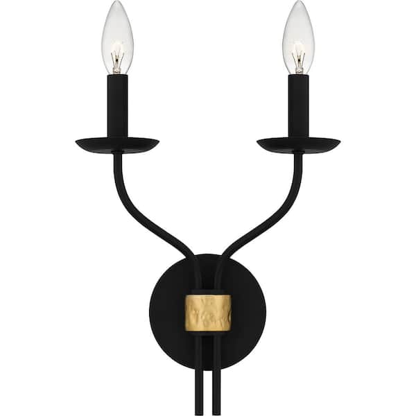 Quoizel Margaret 2-Light Matte Black Wall Sconce
