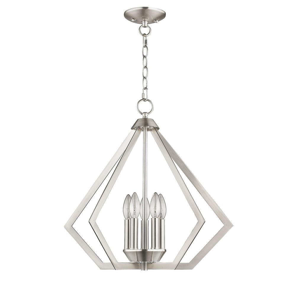 Brushed Nickel 20" Geometric 5-Light Chandelier
