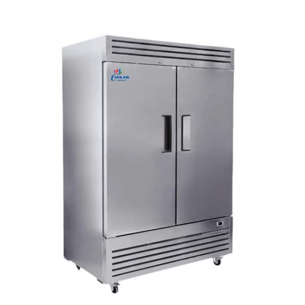 55in 47cu.ft. NSF Commercial Auto-Defrost Upright 2 Door Refrigerator in Stainless Steel