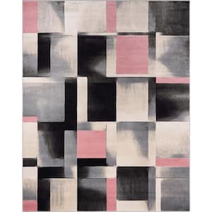 Good Vibes Blush Pink 9 ft. 3 in. x 12 ft. 6 in. Louisa Modern Geometric Area Rug
