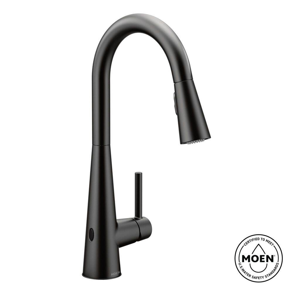 Sleek Matte Black 15.56 in. H Touchless Pull Down Sprayer Kitchen Faucet with 360 Degree Spout Swivel and Power Clean price history on PriceWatchPro