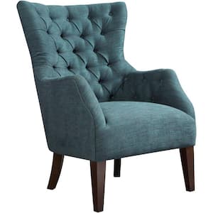 Isa Teal Wingback Chair with Button Tufted