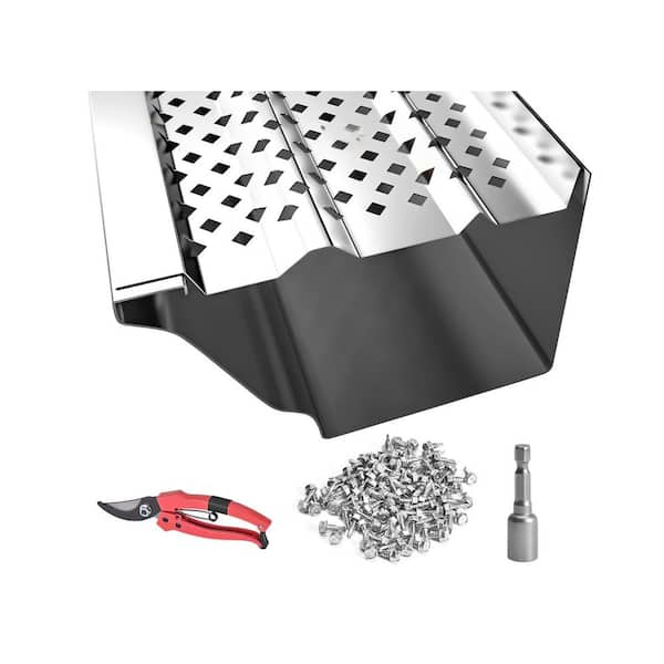 6 in. x 54 ft. Mill Finish Aluminum Gutter Guard, Leaf Filter Rain Gutter Covers with Screws Included, 16 Pcs