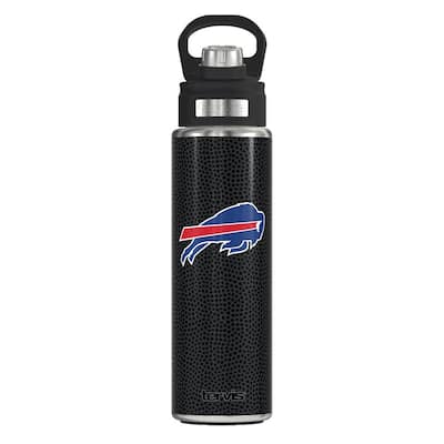 NFL BUF BILLS LOGO BK 24OZ Wide Mouth Water Bottle Powder Coated Stainless Steel Standard Lid