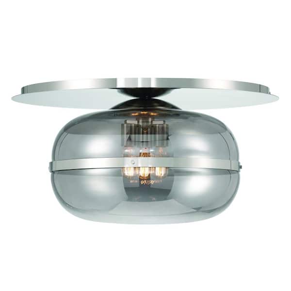 Nottingham 20 in. 3-Light Nickel Flush Mount