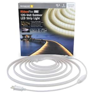 RibbonFlex Pro Outdoor 16.4 ft. 120-Volt Plug-In Soft White 3000K LED Rope Light Strip Kit