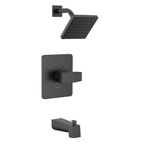 Modern Angular 1-Handle Wall Mount Tub and Shower Trim Kit in Matte Black (Valve Not Included)