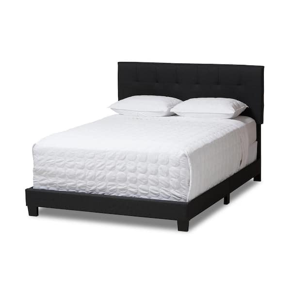 Brookfield Contemporary Dark Gray Fabric Upholstered Queen Size Bed