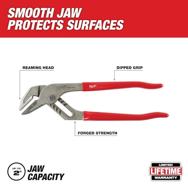 10 in. and 12 in. Smooth Jaw Pliers Set with 1-1/2 in. Constant Swing Copper Tubing Cutter (3-Piece)