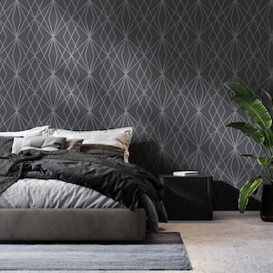 Trellis Grey Removable Peel and Stick Wallpaper