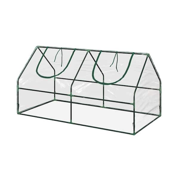 Pure Garden 47 in. W x 24 in. D x 24 in. H PVC/Steel Clear Plant Cover Greenhouse