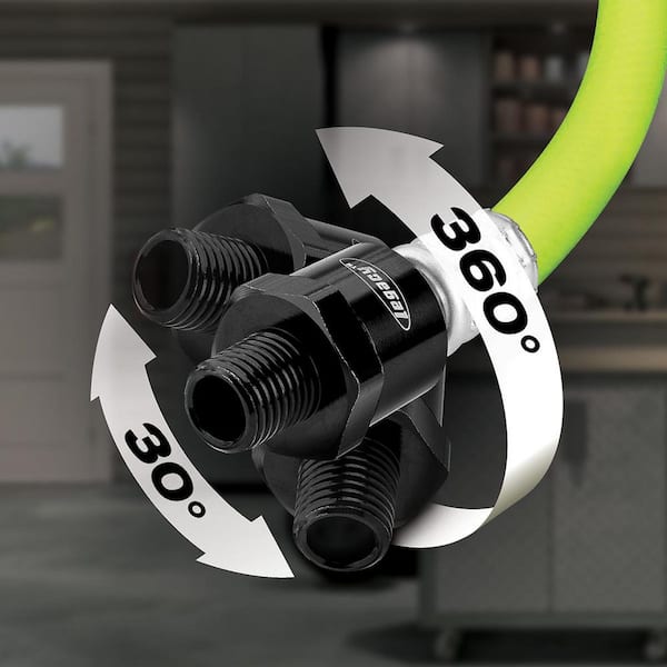 3/8 in. x 6 ft. Air Hose, Whip Hose with Ball Swivel