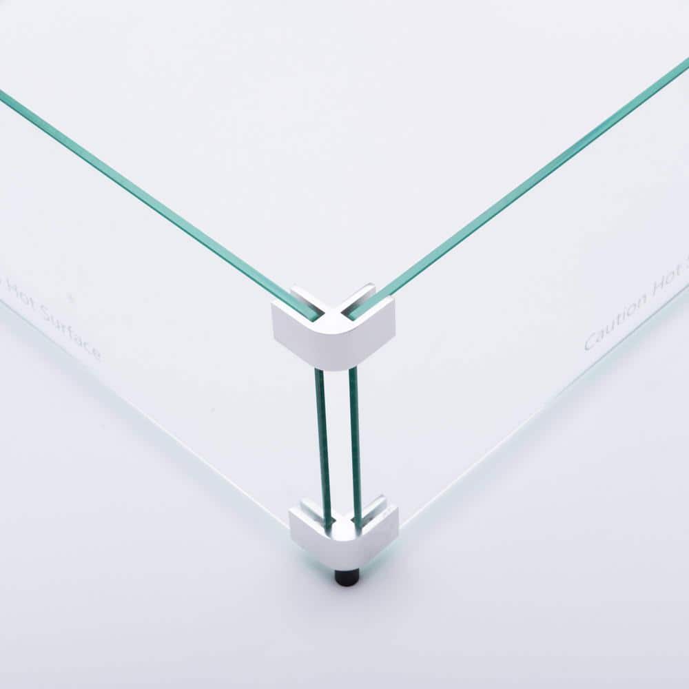 Clear Tempered Glass Square Fire Pit Wind Guard