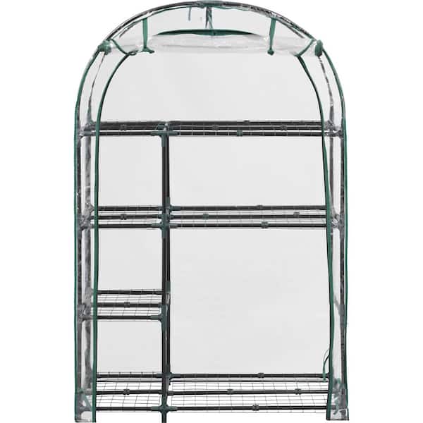JOYSIDE 39 in. W x 18 in. D x 62 in. H 4-Tier Mini Greenhouse with Clear Cover