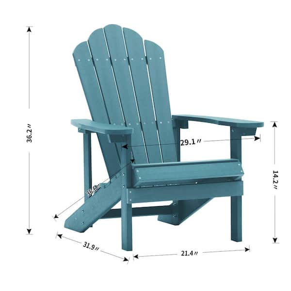 Teal Patio Adirondack Chair Cushion Quality Outdoor Deck Replacement Porch 