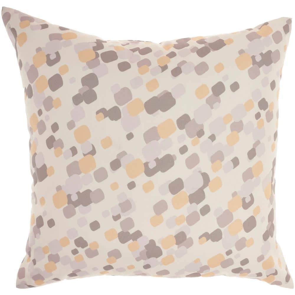 Waverly Sun N Shade Grey & Yellow Botanical 20" Square Throw Pillow