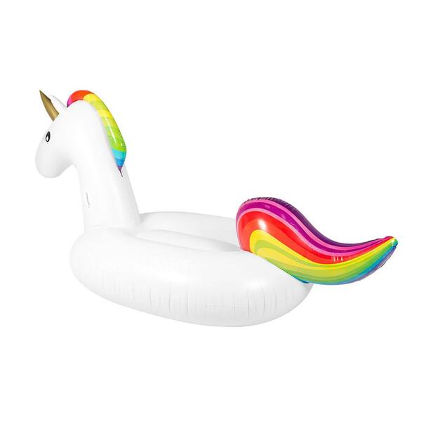 Tatayosi White Large Unicorn Children's Inflatable Swimming Pool Float, Swimming Pool Inflatable Amusement Facilities