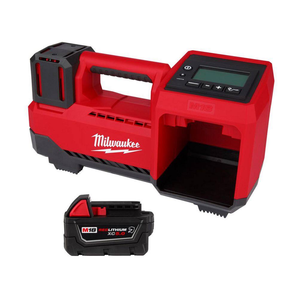 M18 18-Volt Lithium-Ion Cordless Electric Portable Inflator w/ 5.0 Ah Battery price history on PriceWatchPro