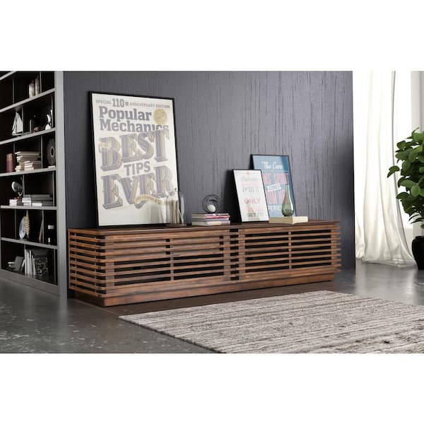 Linea 70.9 in. L Walnut 16.1 in. H Rectangle Shape Wood Top Console Table