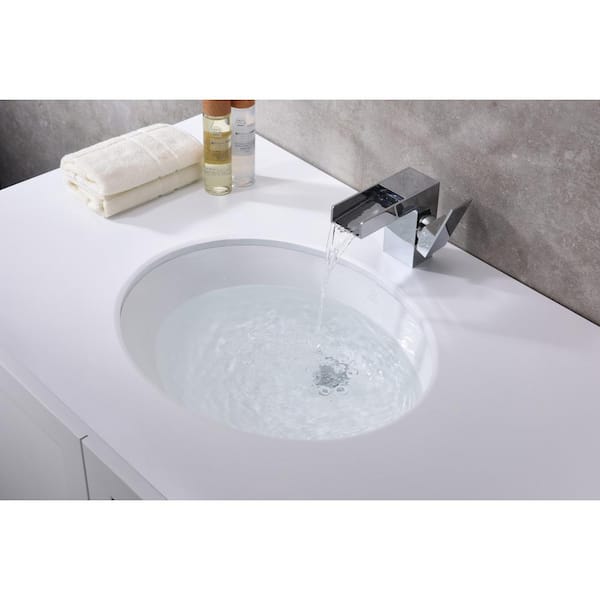 ANZZI Rhodes Series 7.5 in. Ceramic Undermount Sink Basin in White ANZZI Rhodes Series 7.5 in. Ceramic Undermount Sink Basin in White