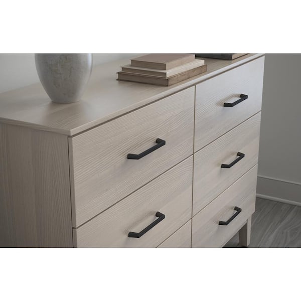 Soft Modern 6-5/16 in. (160 mm) Modern Matte Black Square Cabinet Drawer Pull