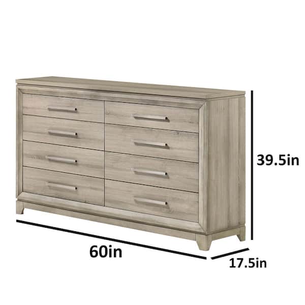 Best Quality Furniture Weathered Greige 6-Drawers Dresser