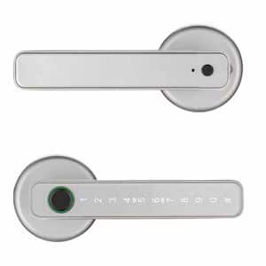 6.3 in. Silver Fingerprint Biometric Smart Door Handle