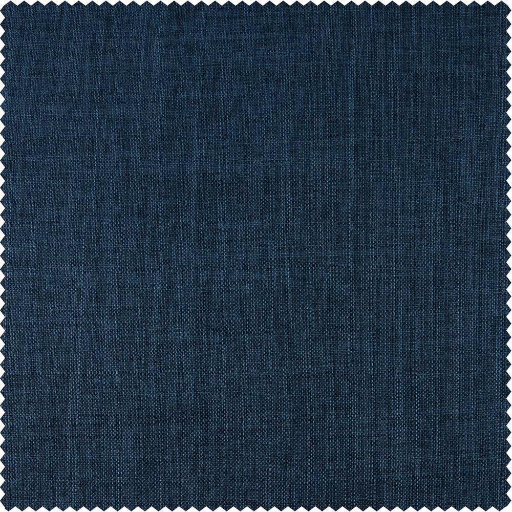 Sergeants Blue Room-Darkening Faux Linen Curtain Panel 50x84