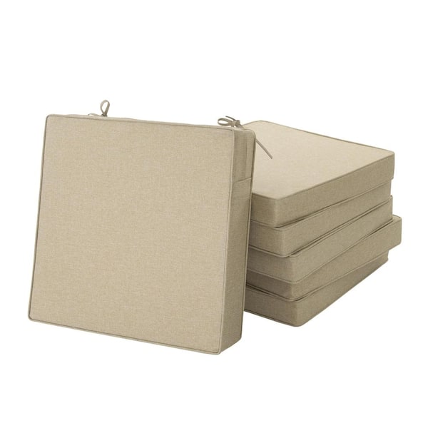 18.5 x 16 Outdoor Chair Cushions Water and Fade Resistant Natural Set of 6