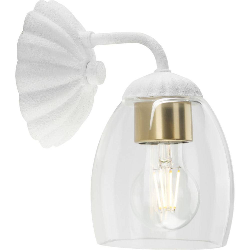 Quillan White Plaster Dimmable 1-Light Vanity Light