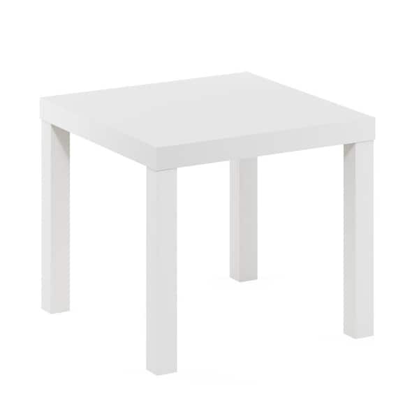 Furinno Classic 20 in. White Square Wood End Table