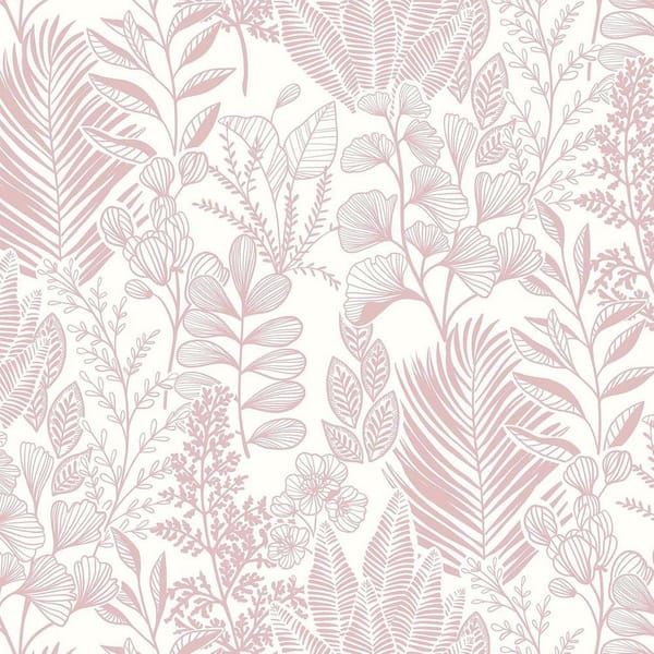 Pink Leaf Floral Contact Paper Peel and Stick Waterproof Wallpaper Roll ...