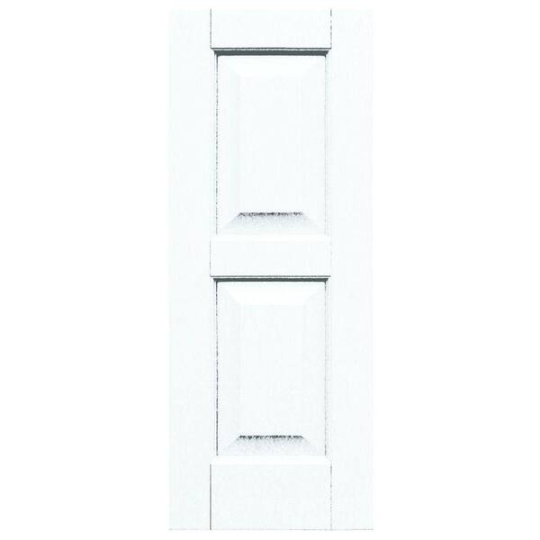 Winworks Wood Composite 12 in. x 31 in. Raised Panel Shutters Pair #631 White