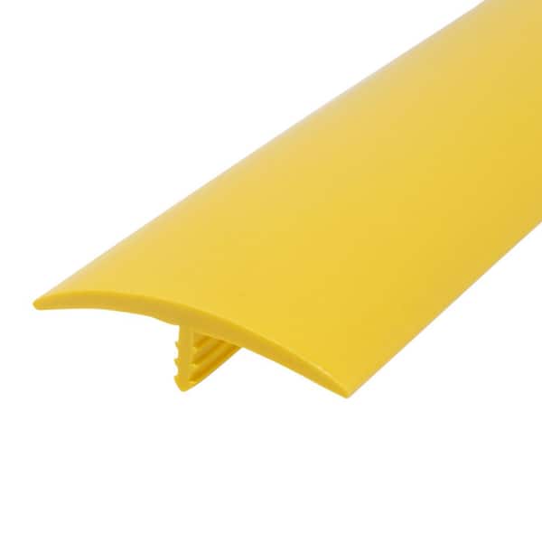 Outwater 1-1/2 in. Yellow Flexible Polyethylene Center Barb Hobbyist Pack Bumper Tee Moulding Edging 25 foot long Coil