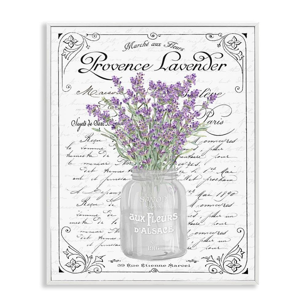 UPC 197081001221 product image for Lavender Ornate French Script by Lettered and Lined White Framed Giclee Art Prin | upcitemdb.com