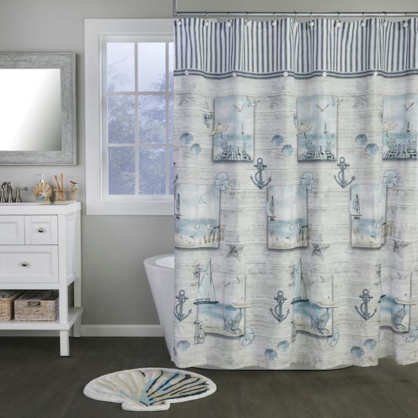 SKL Home Sea Drift Fabric Shower Curtain, 72 in., Multi