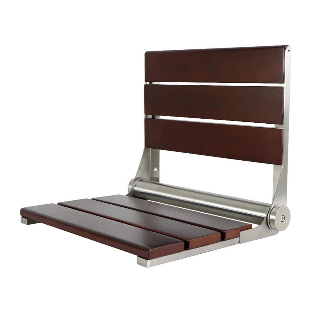 Soutien 20 in. x 16 in. Wall Mount Folding Shower Seat in Dark Wood/Brushed Nickel price history on PriceWatchPro