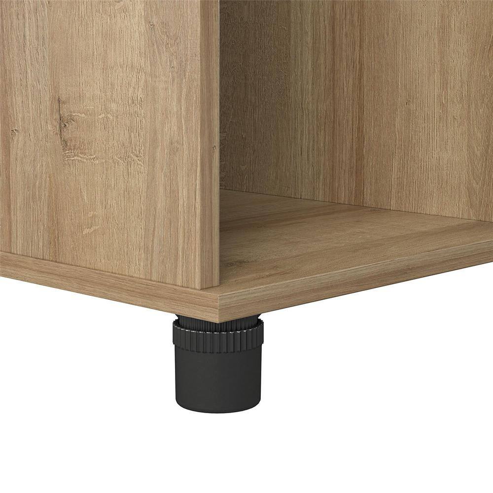 Natural Particle Board Shoe Storage Bench with Doors