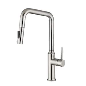 Single Handle Pull Down Sprayer Kitchen Faucet with Pull Out Spray Wand 34 Stainless Steel Sink Taps in Brushed Nickel