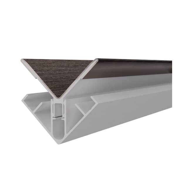 Alusions 2.63 in. x 2.69 in. x 8 ft. Spanish Walnut Composite Aluminum Inside Corner Trim Kit  for .5 in. Board