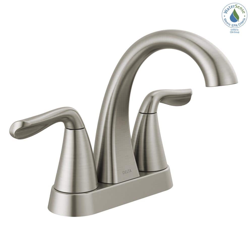 Arvo Brushed Nickel Centerset Bathroom Faucet with Drain Assembly